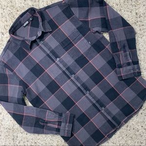 Vans Long Sleeve Plaid Flannel Button Up boys xl
